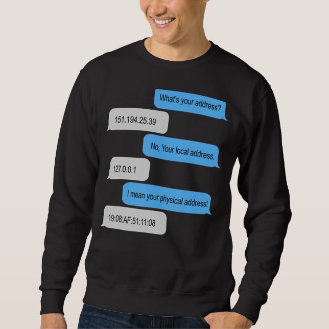 What Is Your Address I'm A Programmer No Your Loca Sweatshirt (Front)
