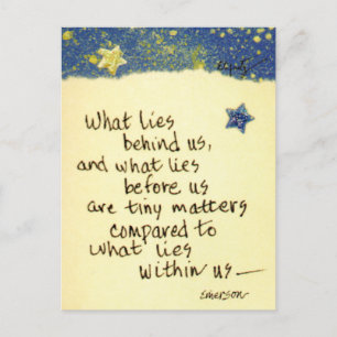 What lies behind us...saying coloured drawing note postcard