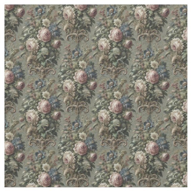 What Lies Beneath the Bloom – Gothic Dense Tile Fabric (Close Up)