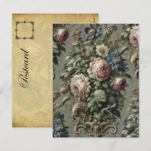 What Lies Beneath the Bloom – Gothic Victorian Holiday Postcard