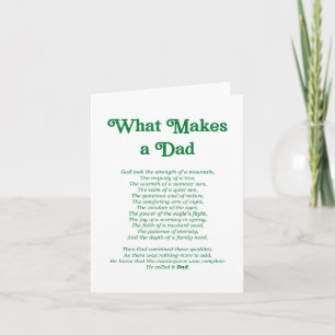 What Makes a Dad Poem Father's Day Card