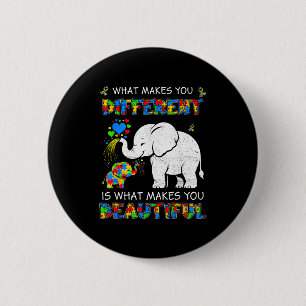 What makes different beautiful autism awareness 6 cm round badge