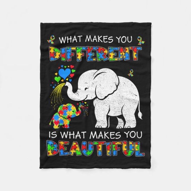 What makes different beautiful autism awareness fleece blanket (Front)