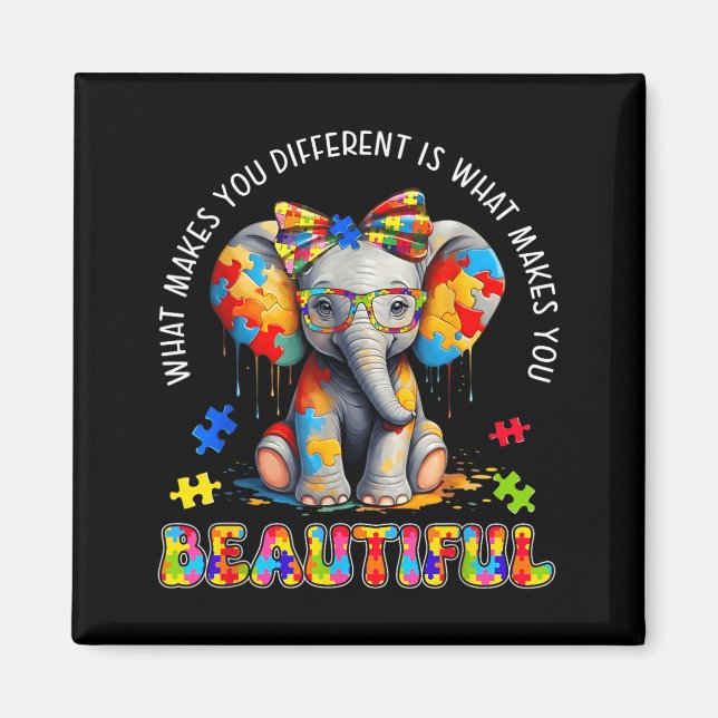 What Makes Different Beautiful Autism Awareness Magnet (Front)