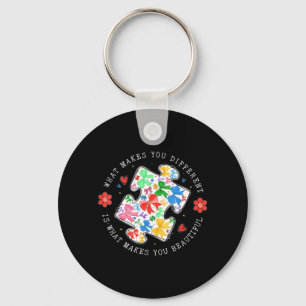 What Makes Different Beautiful Puzzle Autism Key Ring