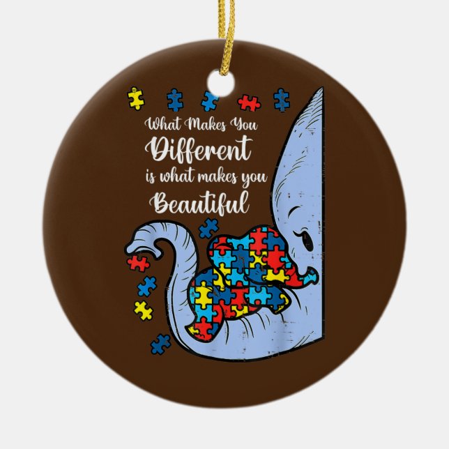 What Makes You Different Autism Awareness Kids Ceramic Ornament (Front)