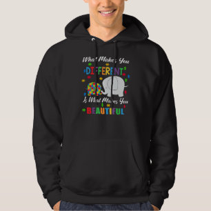 What Makes You Different Autism Child Elephant Mum Hoodie