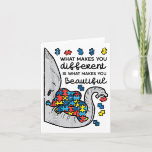 What Makes You Different Beautiful Elephant Autism Card