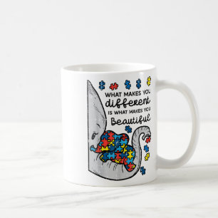 What Makes You Different Beautiful Elephant Autism Coffee Mug