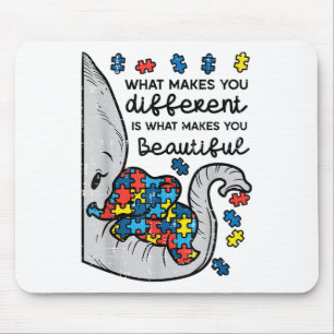 What Makes You Different Beautiful Elephant Autism Mouse Pad