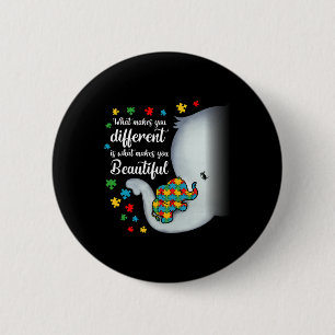 What Makes You Different Elephant Autism Mum Boys  6 Cm Round Badge