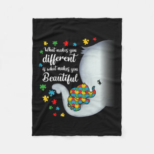 What Makes You Different Elephant Autism Mum Boys Fleece Blanket