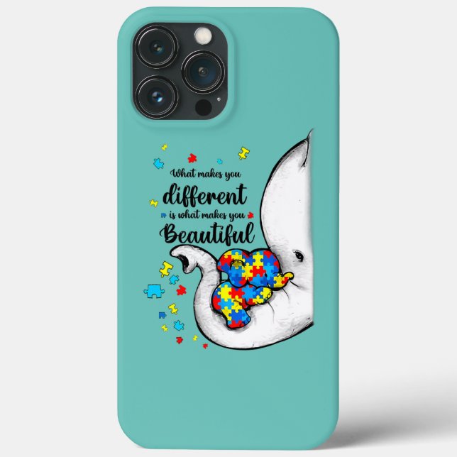 What Makes You Different Elephant Mom Autism Case-Mate iPhone Case (Back)