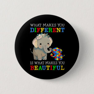 What Makes You Different Elephant Mum Autism Aware 6 Cm Round Badge