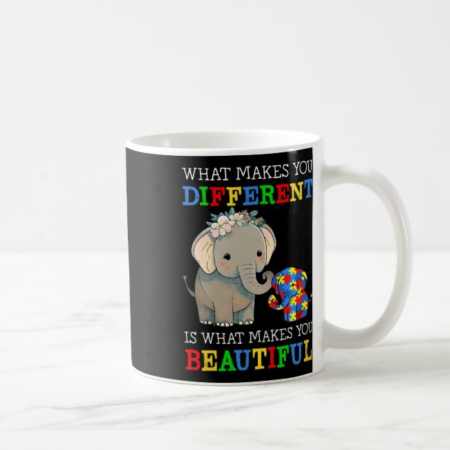 What Makes You Different Elephant Mum Autism Aware Coffee Mug (Right)