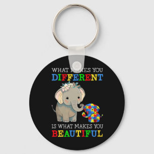 What Makes You Different Elephant Mum Autism Aware Key Ring
