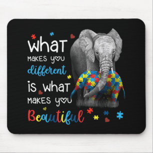 What Makes You Different Elephant Mum Autism Aware Mouse Pad