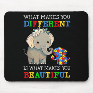 What Makes You Different Elephant Mum Autism Aware Mouse Pad