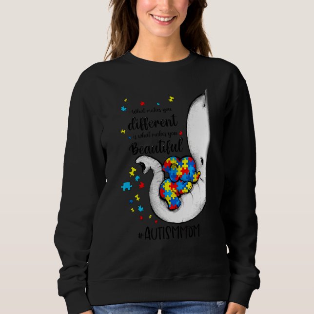 What Makes You Different Elephant Mum Autism Aware Sweatshirt (Front)