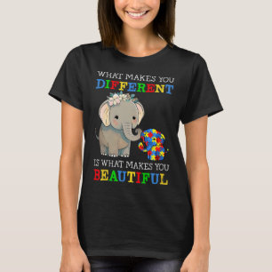 What Makes You Different Elephant Mum Autism Aware T-Shirt