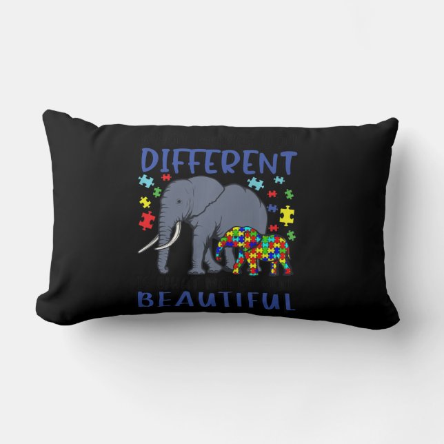 What Makes You Different Elephant Mum Autism Child Lumbar Cushion (Front)