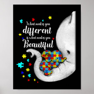 What Makes You Different Elephant Mum Autism Child Poster