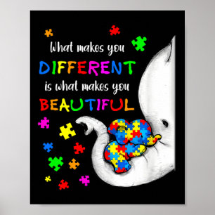 What Makes You Different Elephant Mum Autism Child Poster