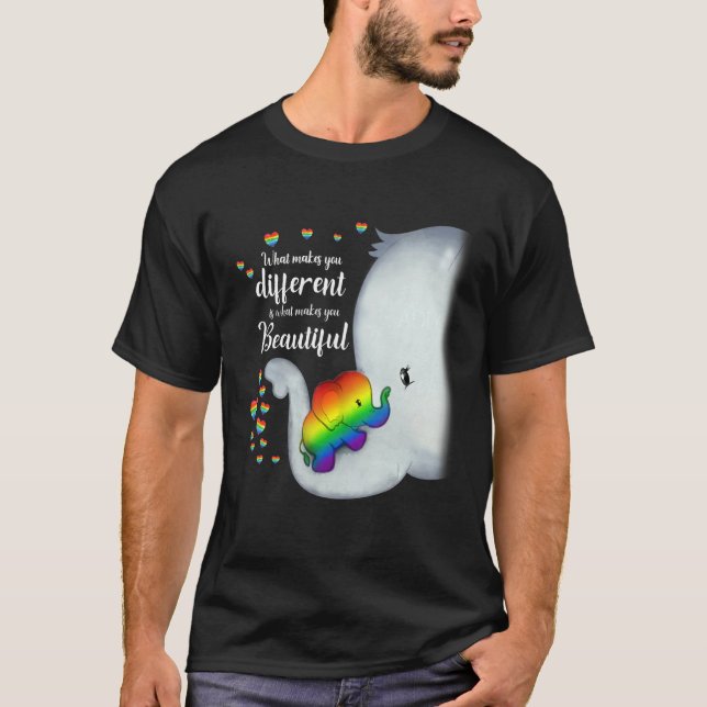What Makes You Different Elephant Proud Mum Lgbt P T-Shirt (Front)
