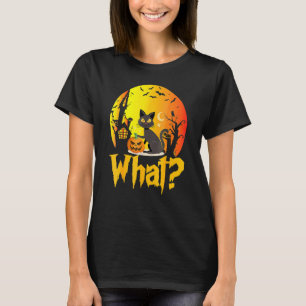 What Murderous Cat Holding Knife Halloween Costume T-Shirt