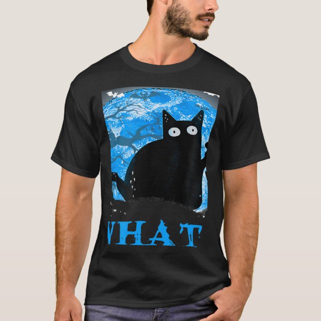 What Murderous Cat Holding Knife Halloween Costume T-Shirt (Front)