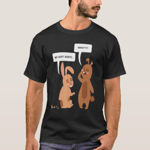 What My Butt Hurts Cute Rabbit Graphic T-Shirt