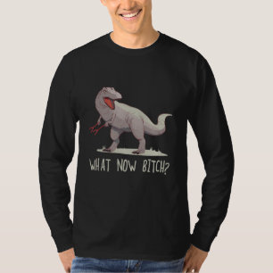 What Now Rex raptor Dinosaur Graphic Tee