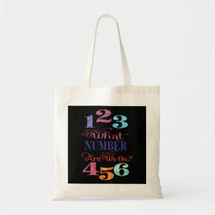 What Number Are We On? Bunco Typography Black Tote Bag