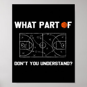What Part Of Don't You Understand Funny Basketball Poster