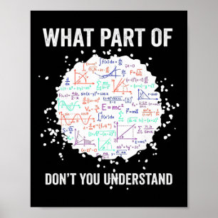 What Part Of Don't You Understand Funny Math Calcu Poster