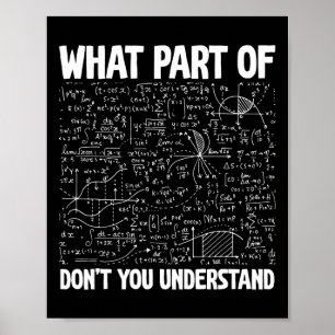 What Part Of Don't You Understand Funny Math Mathe Poster