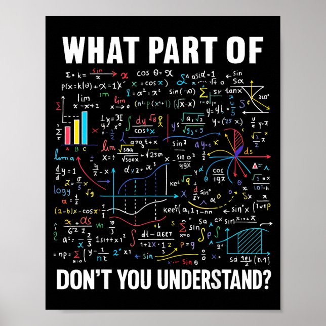 What Part Of Don't You Understand _ Funny Math Tea Poster (Front)