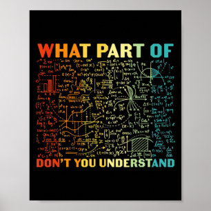 What Part Of Dont You Understand Funny Math Teach Poster