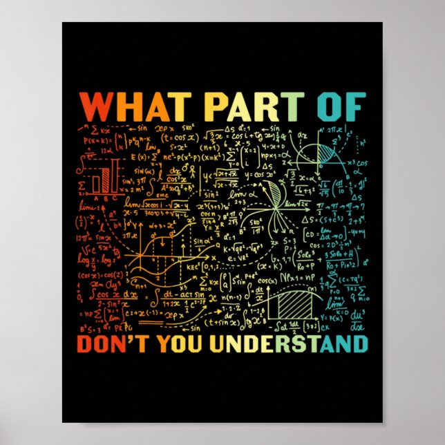 What Part Of Dont You Understand Funny Math Teach  Poster (Front)