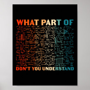 What Part Of Don't You Understand Funny Math Teach Poster