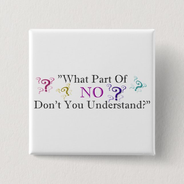 What part of NO... 15 Cm Square Badge (Front)
