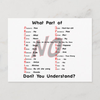 What Part of NO Dont You Understand Postcard