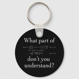What Part of... White on dark Key Ring