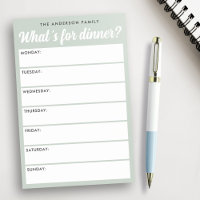 What 's for dinner light sage green weekly planner