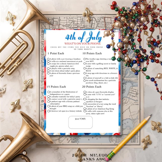 What’s in Your Phone? 4th of July Game Beads card (What’s in Your Phone? 4th of July Game Beads card)