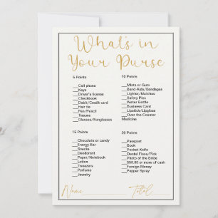 What;s In Your Purse Off White Bridal Shower Invitation