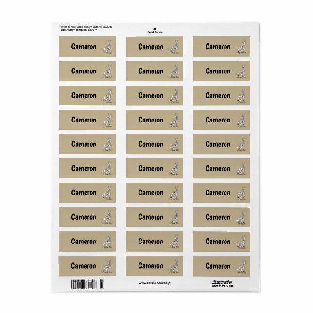 WHAT’S UP DOC?™ BUGS BUNNY™ Rabbit Hole Labels (Full Sheet)