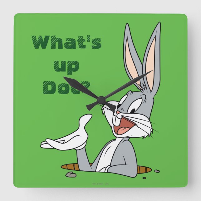WHAT’S UP DOC?™ BUGS BUNNY™ Rabbit Hole Square Wall Clock (Front)