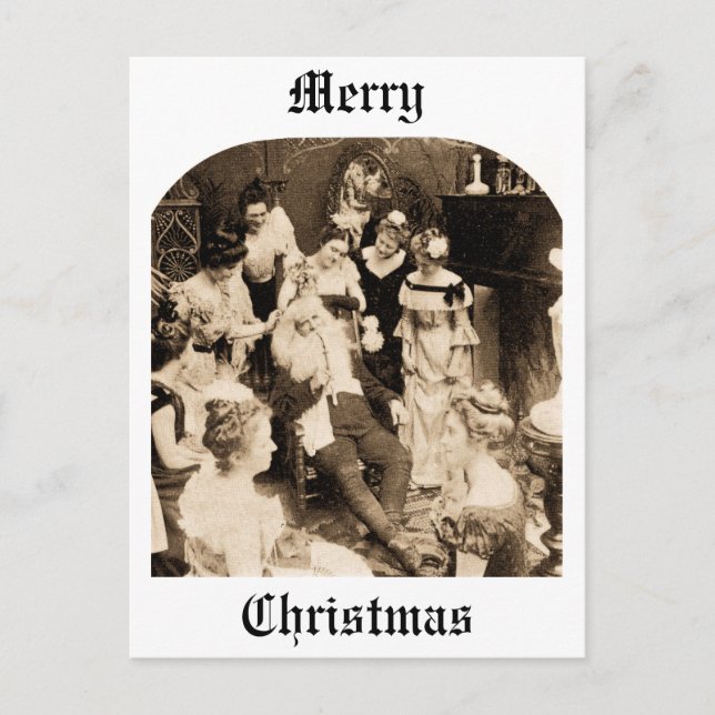 What Santa Does on December 26th - Vintage Holiday Postcard (Front)
