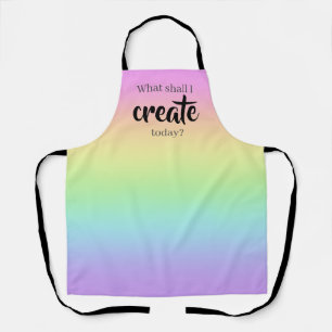 What Shall I Create Today? Pastel Rainbow Apron